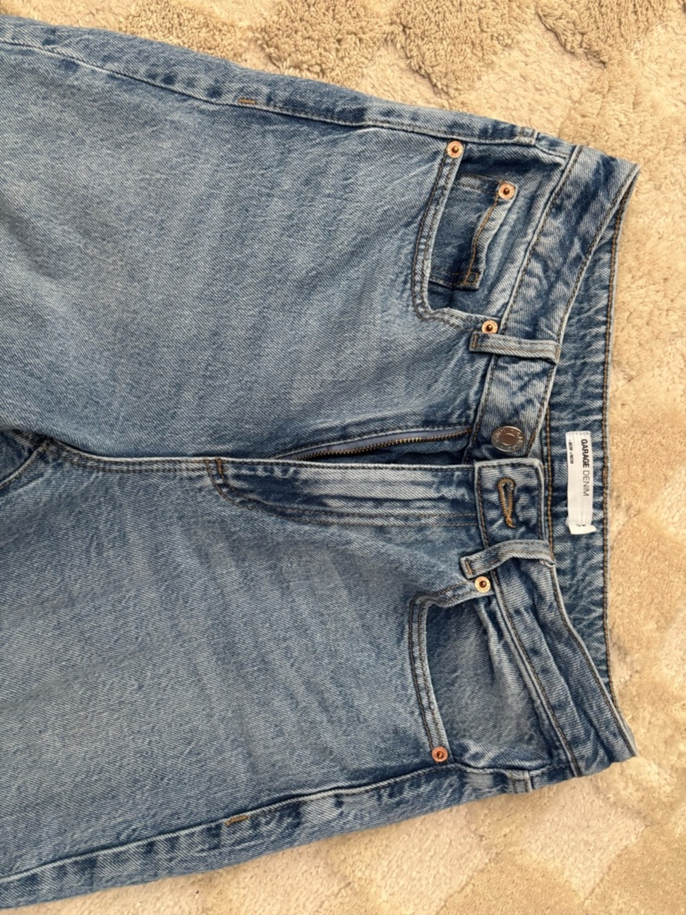 Garage Light Blue High-Rise Straight Jeans